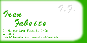 iren fabsits business card